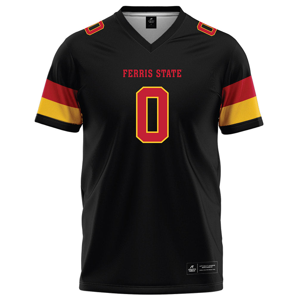 Ferris State - NCAA Football : Kevin Peeples - Black Football Jersey-0