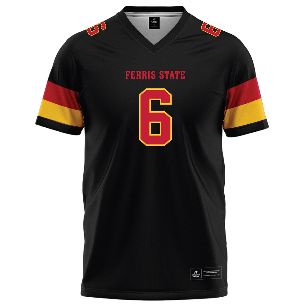 Ferris State - NCAA Football : Tarick Bower - Black Football Jersey-0