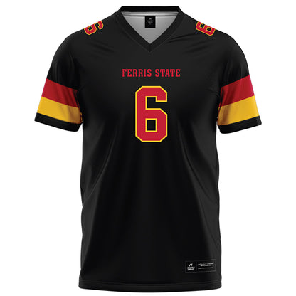 Ferris State - NCAA Football : Tarick Bower - Black Football Jersey-0