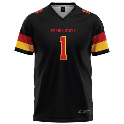 Ferris State - NCAA Football : Jalen Johnson - Black Football Jersey-0
