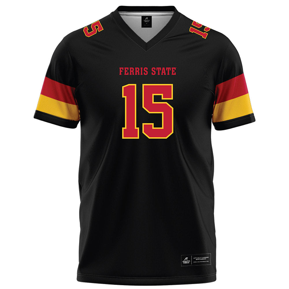 Ferris State - NCAA Football : Jerlaius Watkins - Black Football Jersey-0
