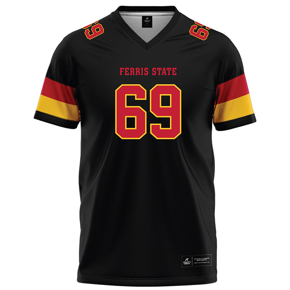 Ferris State - NCAA Football : AJ Polley - Black Football Jersey-0