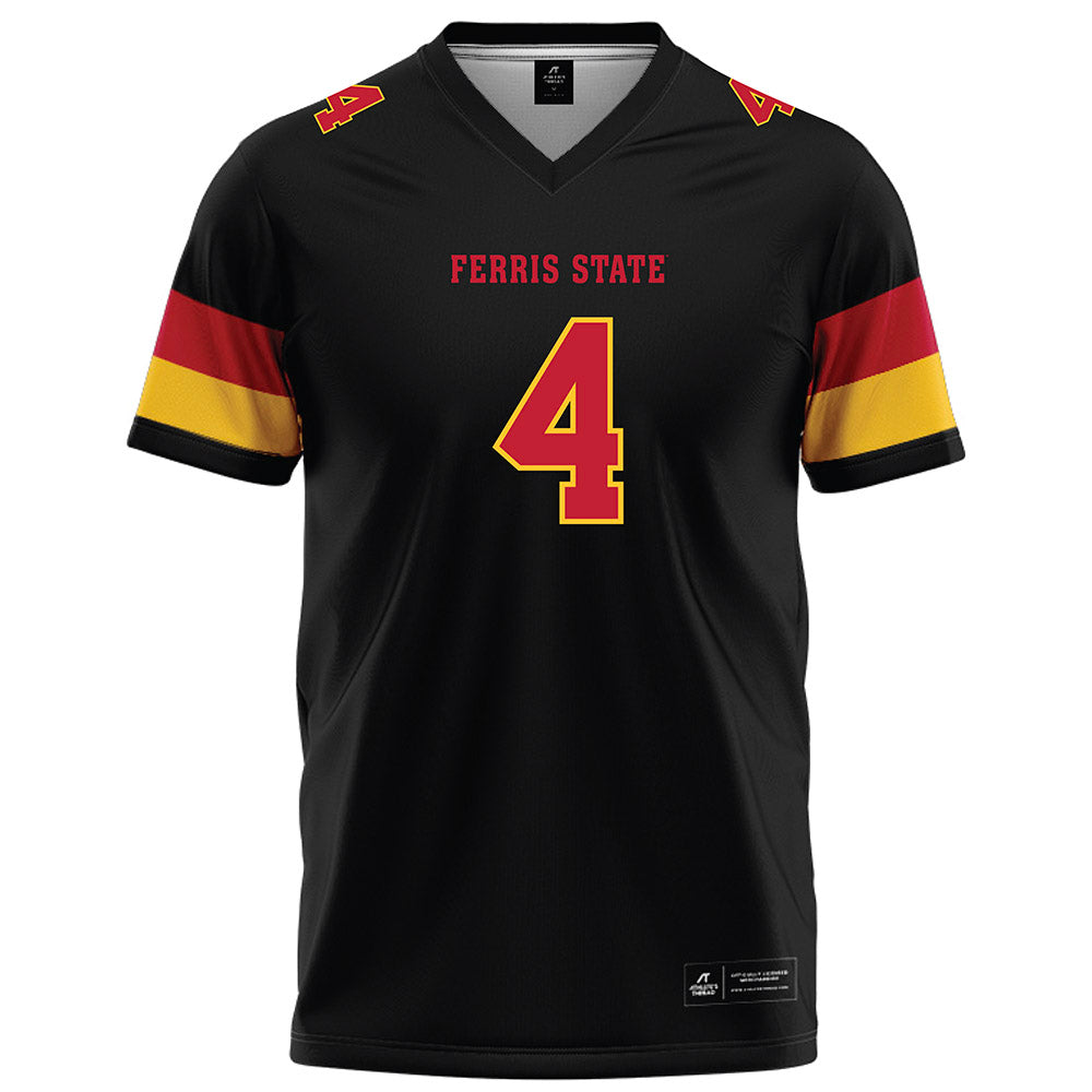 Ferris State - NCAA Football : Tae Boyd - Black Football Jersey-0