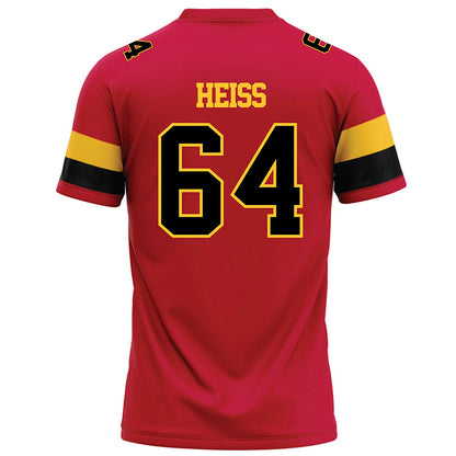 Ferris State - NCAA Football : Cam Heiss - Red Football Jersey-1