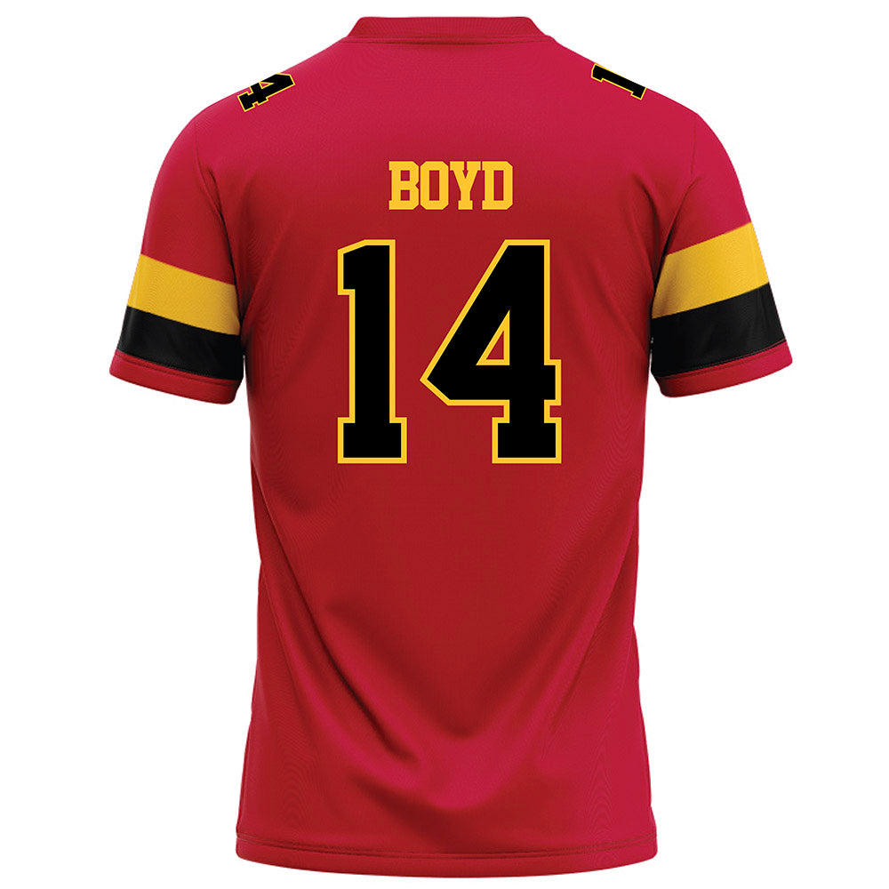 Ferris State - NCAA Football : Sincer Boyd - Red Football Jersey-1
