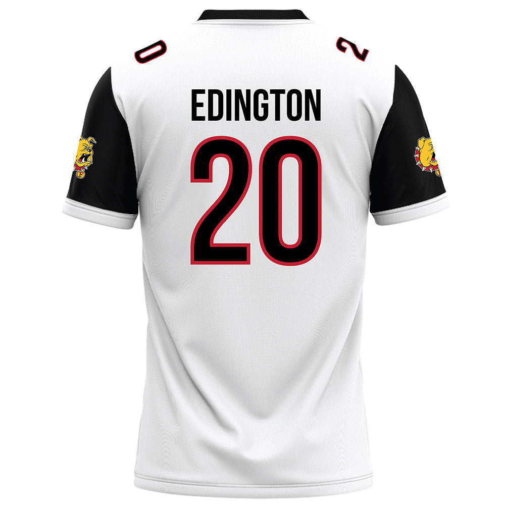Ferris State - NCAA Football : Jaden Edington - White Football Jersey-1
