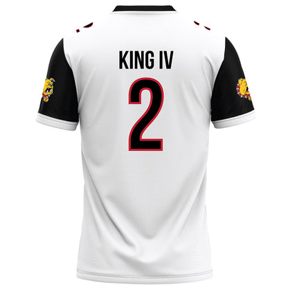 Ferris State - NCAA Football : Damion King IV - White Football Jersey-1