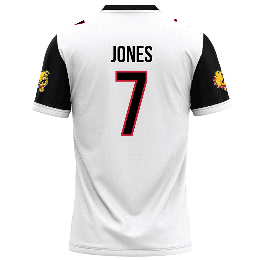 Ferris State - NCAA Football : Marcel Jones - White Football Jersey-1