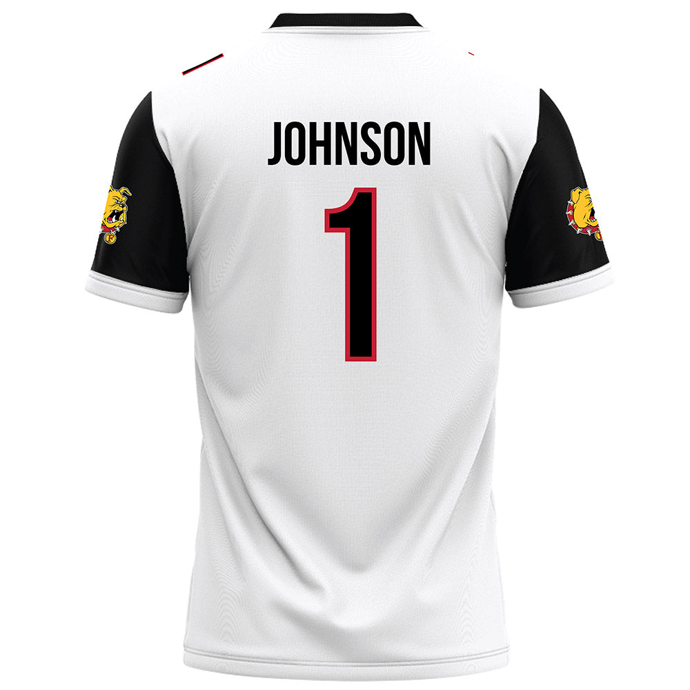 Ferris State - NCAA Football : Jalen Johnson - White Football Jersey-1