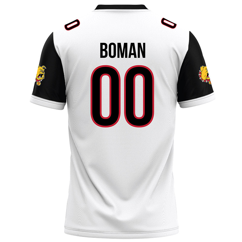 Ferris State - NCAA Football : Griffin Boman - White Football Jersey-1