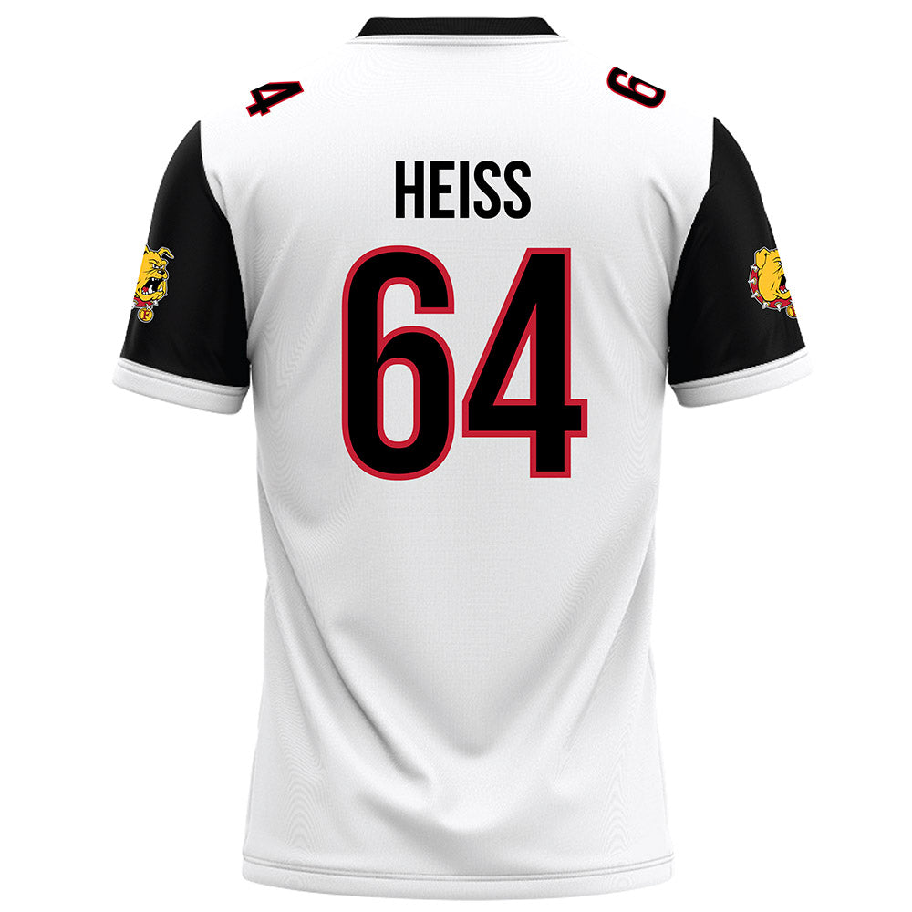 Ferris State - NCAA Football : Cam Heiss - White Football Jersey-1