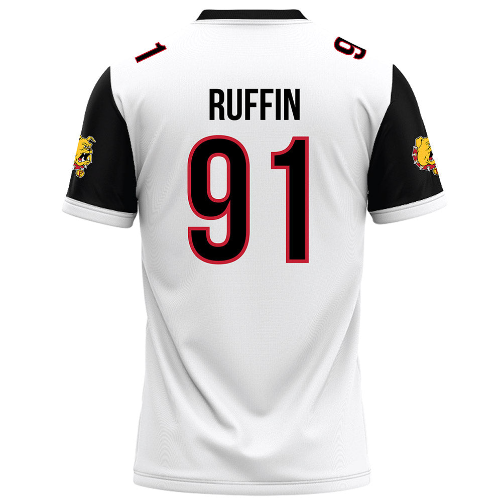 Ferris State - NCAA Football : J-vonne Ruffin - White Football Jersey-1