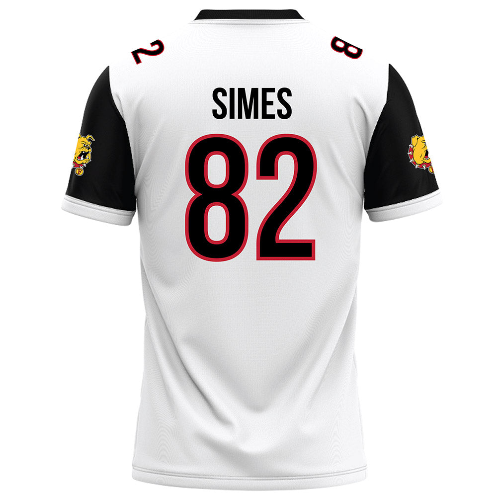 Ferris State - NCAA Football : Kevin Simes - White Football Jersey-1