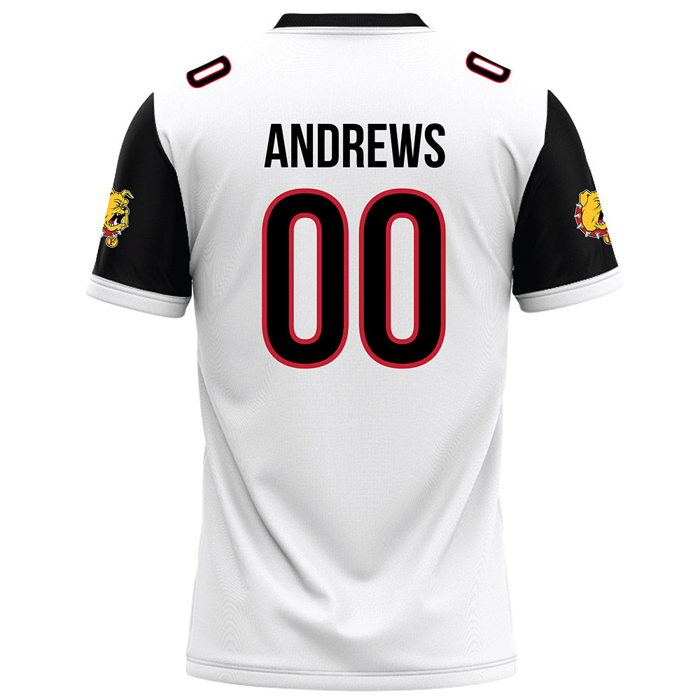 Ferris State - NCAA Football : Logan Andrews - White Football Jersey-1