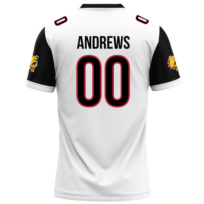 Ferris State - NCAA Football : Logan Andrews - White Football Jersey-1