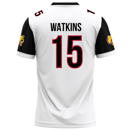 Ferris State - NCAA Football : Jerlaius Watkins - White Football Jersey-1