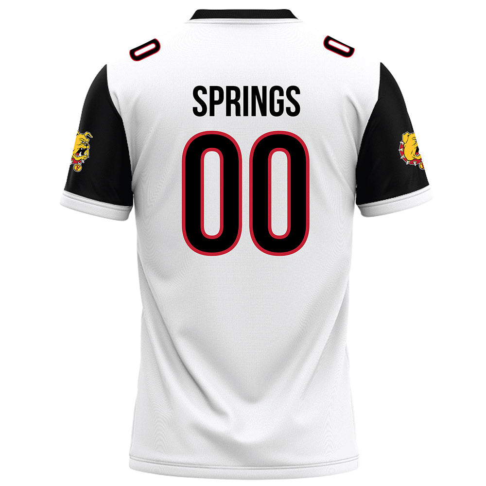 Ferris State - NCAA Football : Alex Springs - White Football Jersey-1