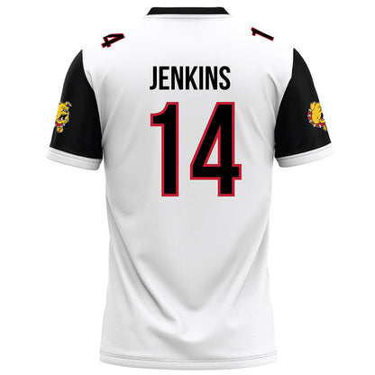 Ferris State - NCAA Football : Dmari Jenkins - White Football Jersey-1
