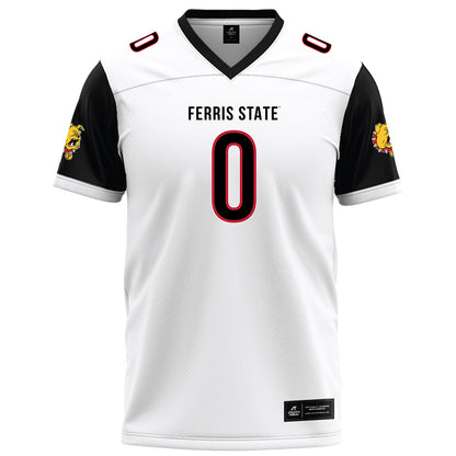 Ferris State - NCAA Football : Sam Cummings - White Football Jersey-0