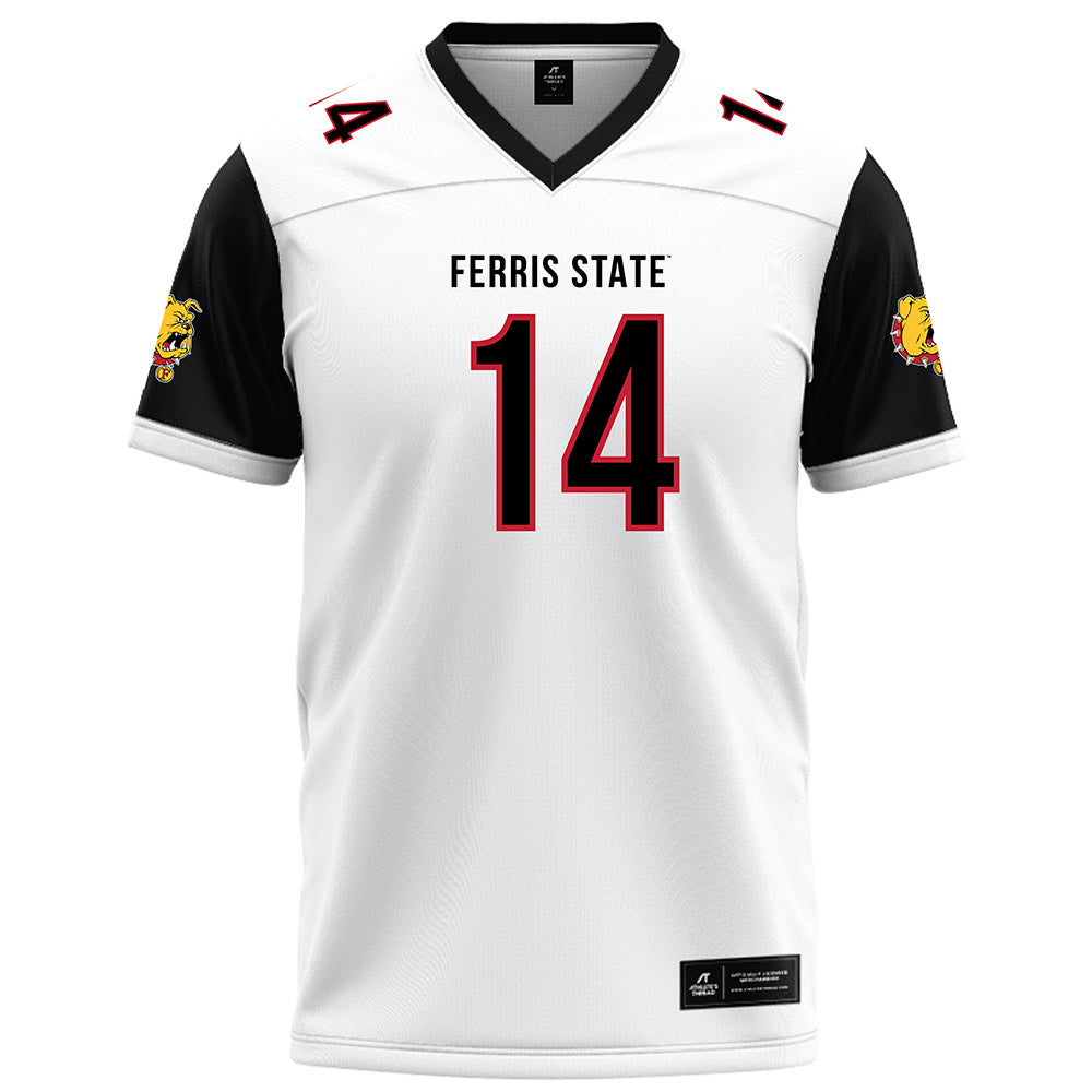 Ferris State - NCAA Football : Dmari Jenkins - White Football Jersey-0
