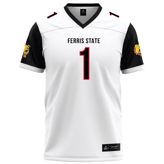 Ferris State - NCAA Football : Jalen Johnson - White Football Jersey-0