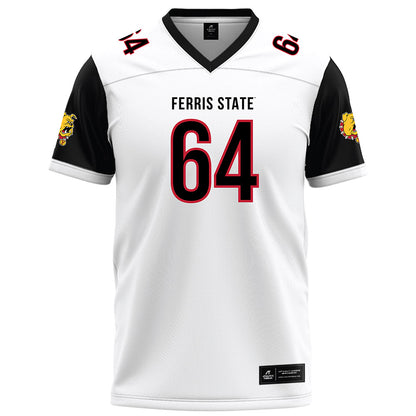 Ferris State - NCAA Football : Cam Heiss - White Football Jersey-0