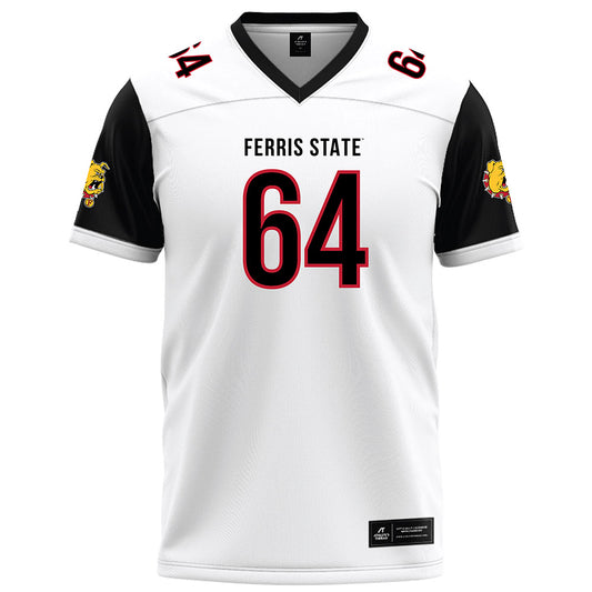 Ferris State - NCAA Football : Cam Heiss - White Football Jersey-0