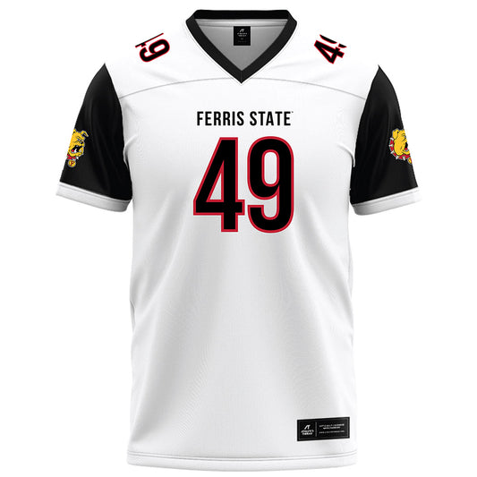 Ferris State - NCAA Football : Maurice Adams Jr - White Football Jersey-0