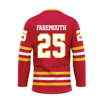 Ferris State - NCAA Men's Ice Hockey : Zach Faremouth - Red Hockey Jersey-1