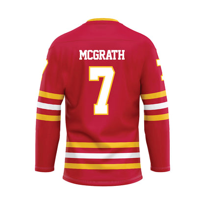 Ferris State - NCAA Men's Ice Hockey : Connor McGrath - Red Hockey Jersey-1