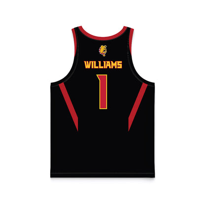 Ferris State - NCAA Men's Basketball : David Williams - Black Basketball Jersey-1