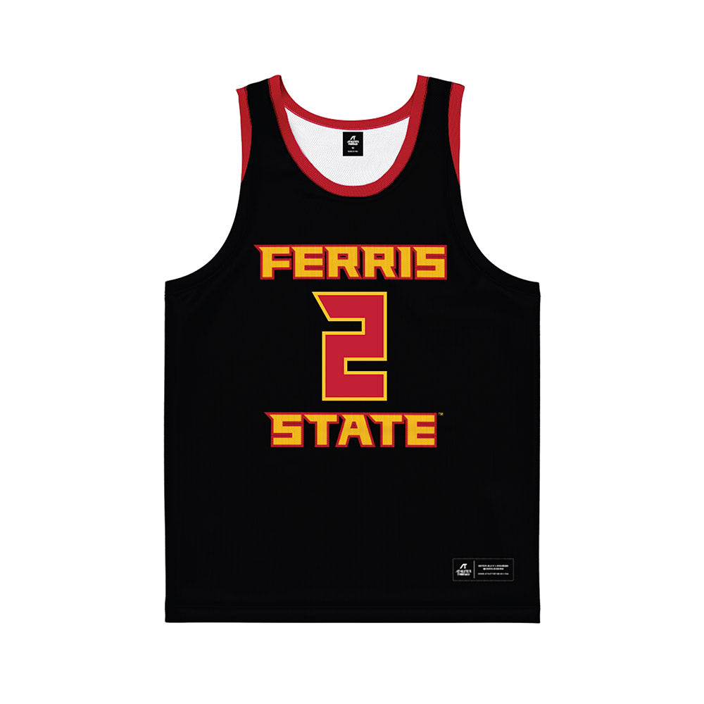 Ferris State - NCAA Men's Basketball : Jaylin Cooper - Black Basketball Jersey-0