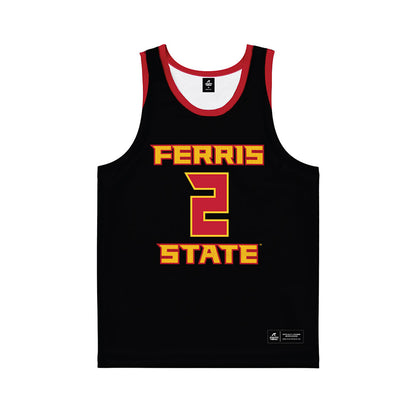 Ferris State - NCAA Men's Basketball : Jaylin Cooper - Black Basketball Jersey-0