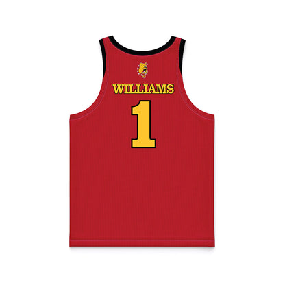 Ferris State - NCAA Men's Basketball : David Williams - Red Basketball Jersey-1