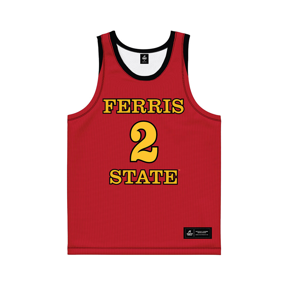 Ferris State - NCAA Men's Basketball : Jaylin Cooper - Red Basketball Jersey-0