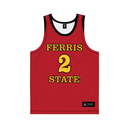 Ferris State - NCAA Men's Basketball : Jaylin Cooper - Red Basketball Jersey-0