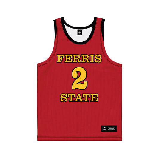 Ferris State - NCAA Men's Basketball : Jaylin Cooper - Red Basketball Jersey-0