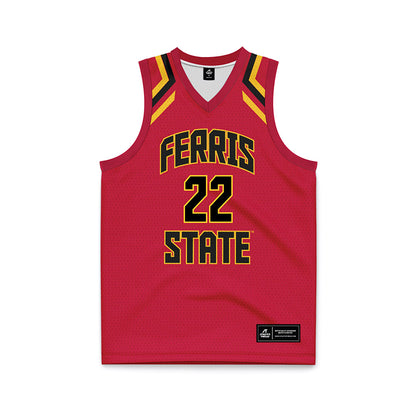 Ferris State - NCAA Women's Basketball : Alesia Ode - Red Basketball Jersey-0