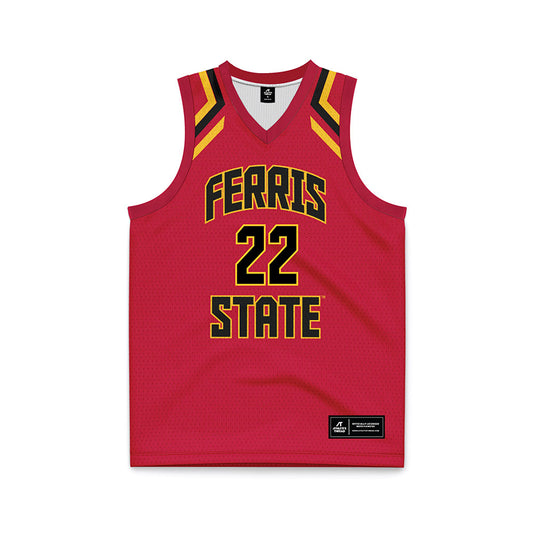 Ferris State - NCAA Women's Basketball : Alesia Ode - Red Basketball Jersey-0