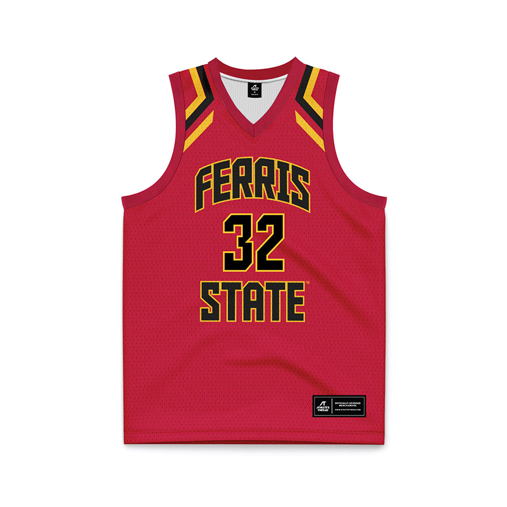 Ferris State - NCAA Women's Basketball : Melena Glysch - Red Basketball Jersey-0