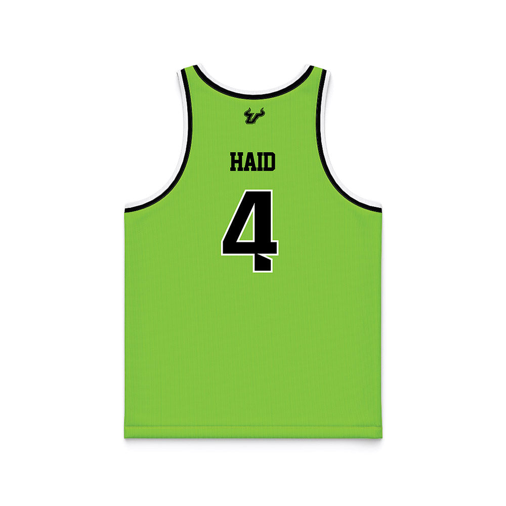 USF - NCAA Men's Basketball : Devin Haid - Slime Basketball Jersey-1