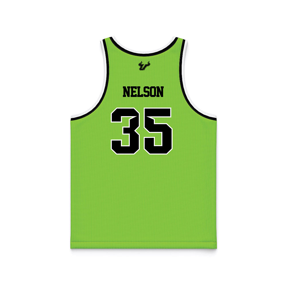 USF - NCAA Men's Basketball : Izaiyah Nelson - Slime Basketball Jersey-1