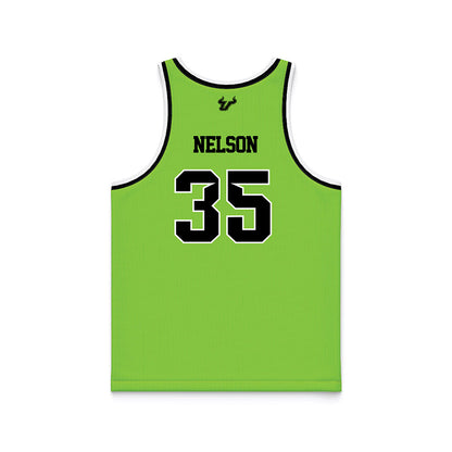 USF - NCAA Men's Basketball : Izaiyah Nelson - Slime Basketball Jersey-1