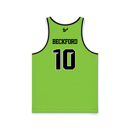 USF - NCAA Men's Basketball : Tristan Beckford - Slime Basketball Jersey-1