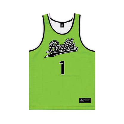 USF - NCAA Men's Basketball : DeAnte Green - Slime Basketball Jersey-0