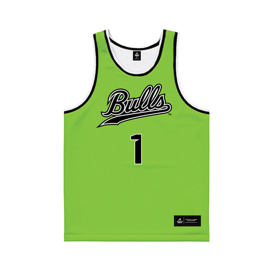 USF - NCAA Men's Basketball : DeAnte Green - Slime Basketball Jersey-0