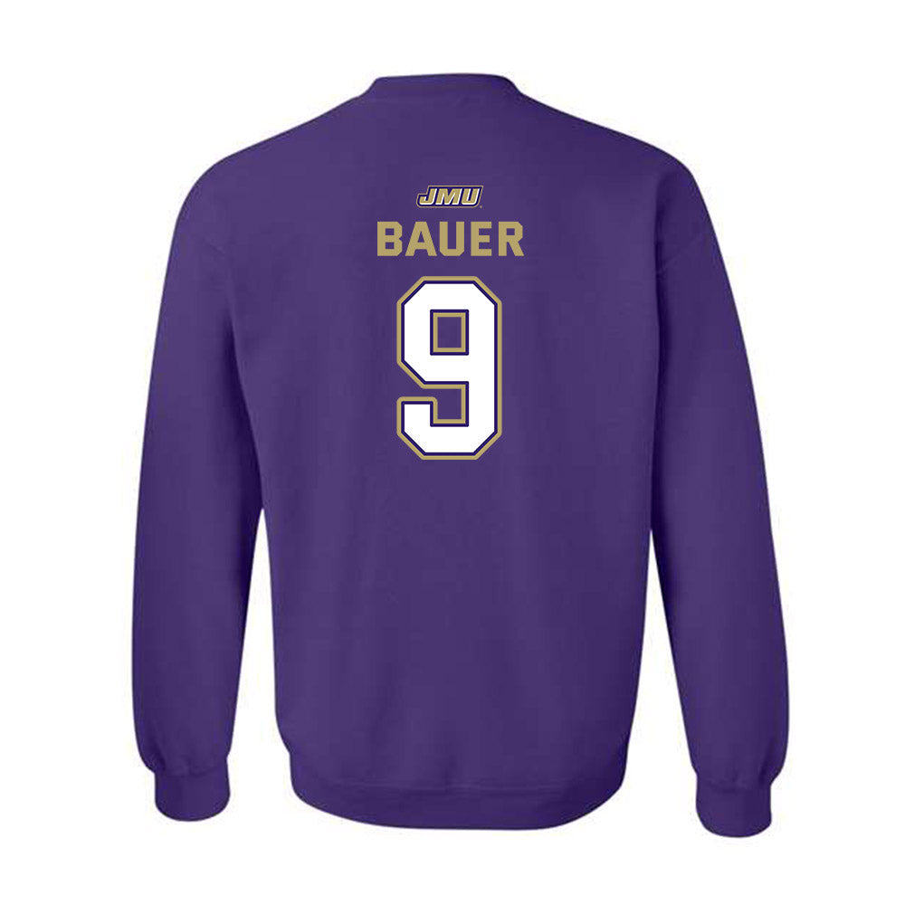 JMU - NCAA Baseball : Landon Bauer - Crewneck Sweatshirt-1