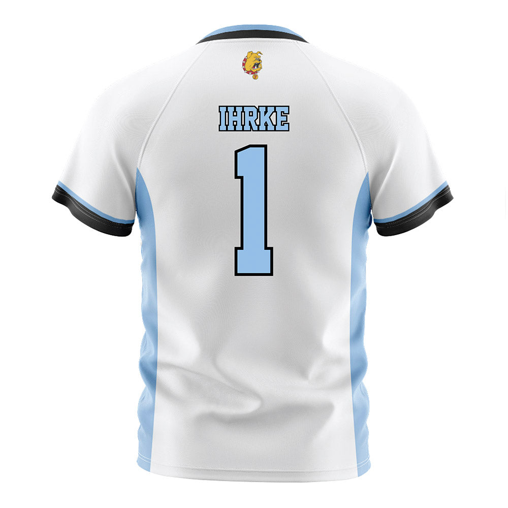 Ferris State - NCAA Women's Soccer : Korinne Ihrke - White Soccer Jersey-1
