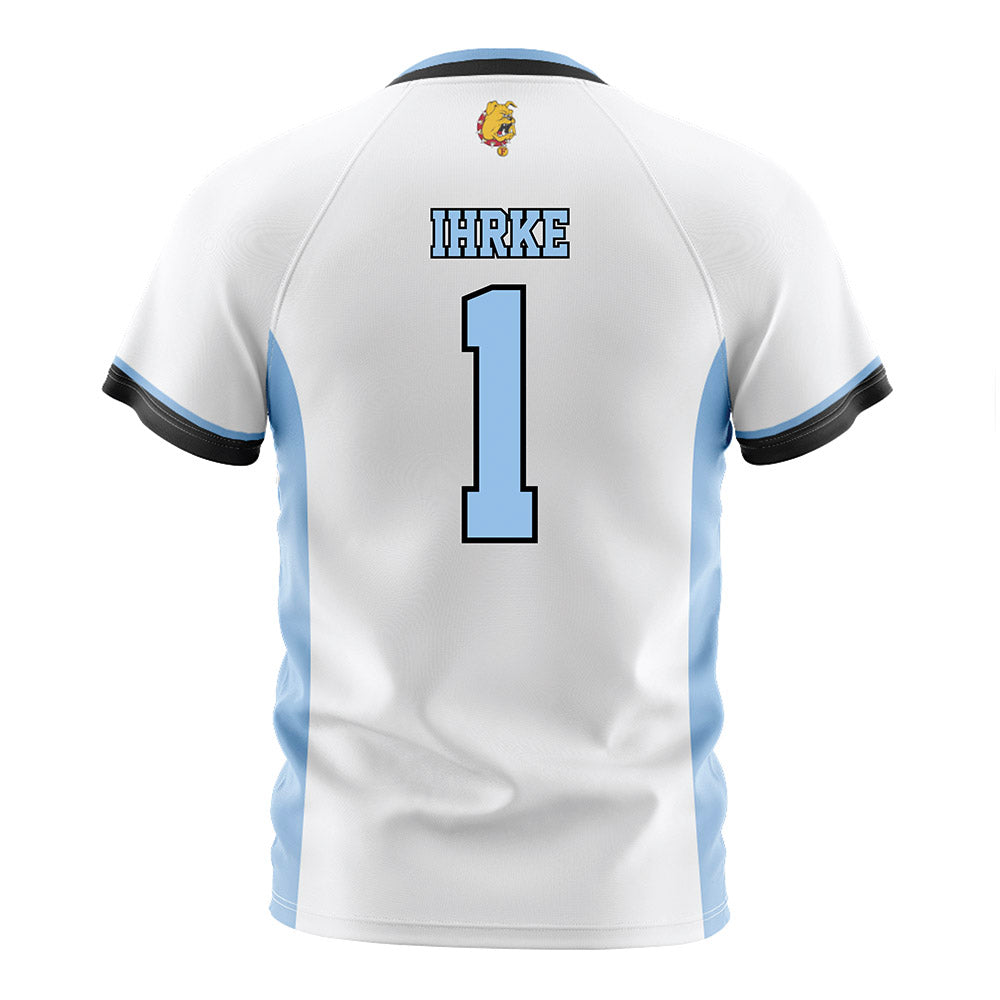 Ferris State - NCAA Women's Soccer : Korinne Ihrke - White Soccer Jersey-1