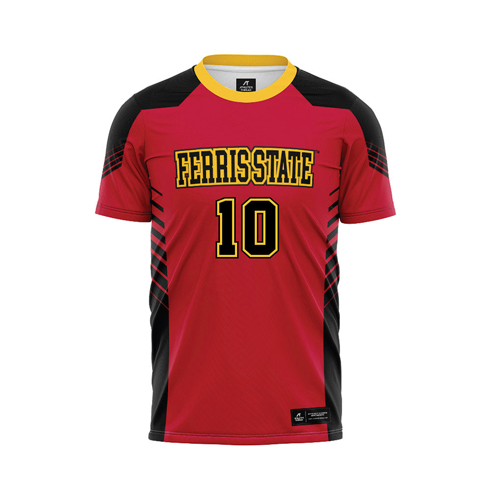 Ferris State - NCAA Women's Soccer : Grace Sampson - Red Soccer Jersey-0